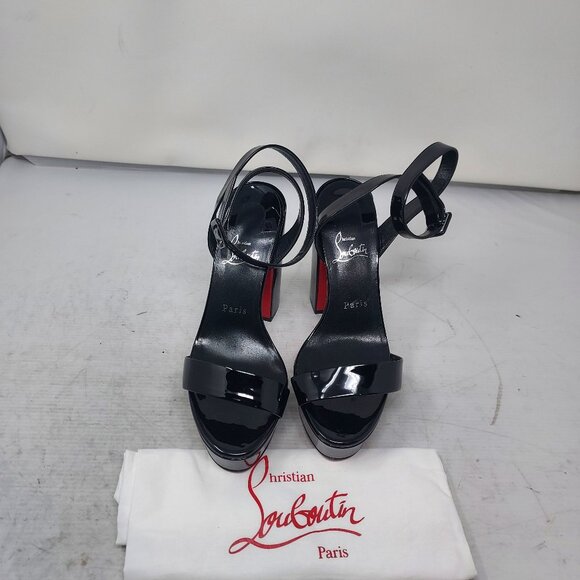 Christian Louboutin Movida Sabina Black Patent Platform Sandal - Picture 5 of 11